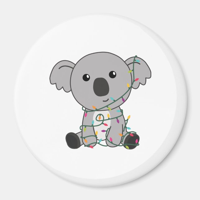 Koala jul Snö Winter Animals Koalas Magnet (Framsidan)
