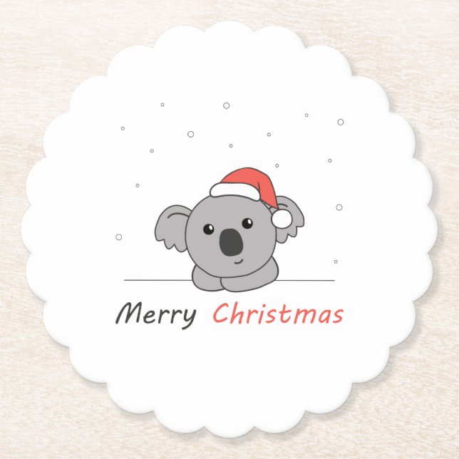 Koala jul Snö Winter Animals Koalas Underlägg Papper (Framsida)