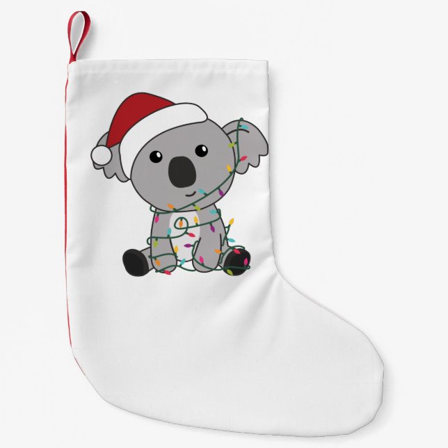 Koala jul Snö Winter Animals Koalas Vuxen C Liten Julstrumpa (Framsidan)