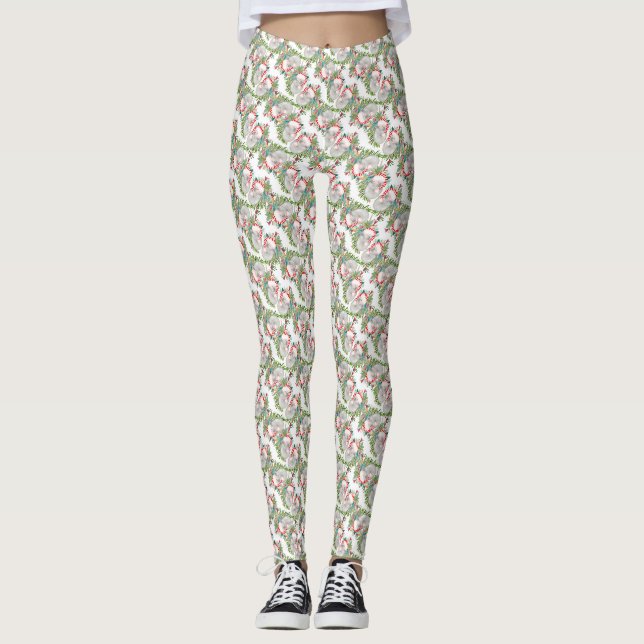 Koala jul vit leggings (Framsida)