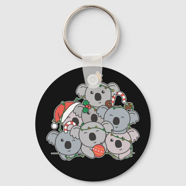 Koala Julgran Funny Animal jul Keycha Nyckelring (Framsida)