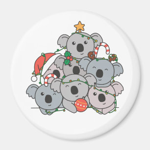 Koala Julgran Funny Animal jul Magnet