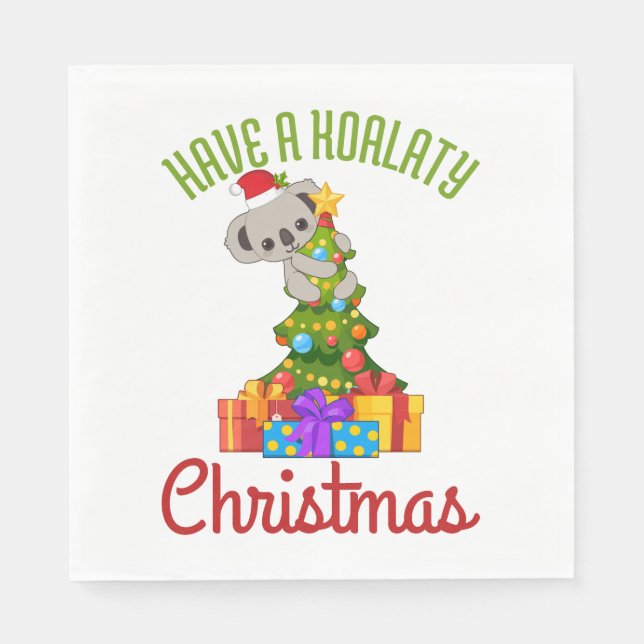 Koala julgran Söt jul pun  Pappersservett (Framsidan)