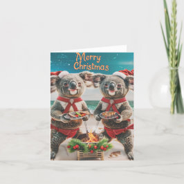 Koala julklapp med klappat Helgdag Helgkort