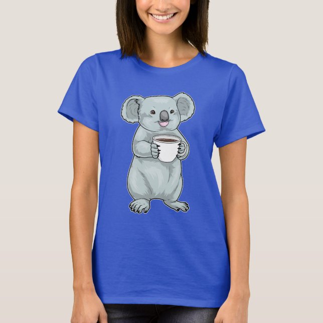 Koala Kaffe Kopp T Shirt (Framsida)