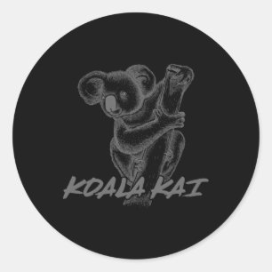 Koala Kai för karate tonåring barn och djurälskare Runt Klistermärke