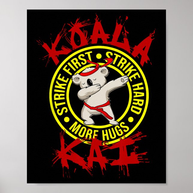 Koala Kai Rolig Karate Ninja Dojo Koala Kram Mer A Poster (Framsidan)