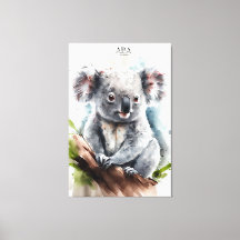 Koala - Kanvastrycket Färgfärg - regummerat