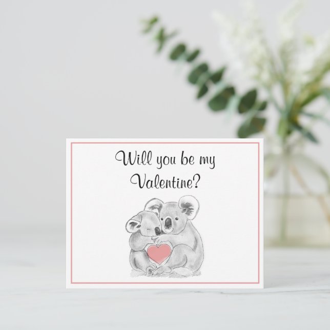 Koala Kärlek Valentines day Helg Vykort (Stående Fram)