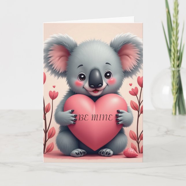 Koala Kärlek Vikbar Alla Hjärtans Dag-kort Helgkort (Framsida)