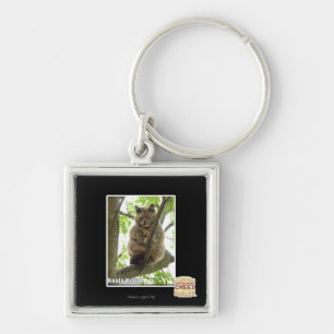 Koala Kitteh Fyrkantig Silverfärgad Nyckelring