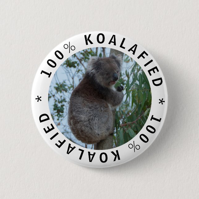 Koala Koalafied Qualified Cute Funny Knapp (Framsida)