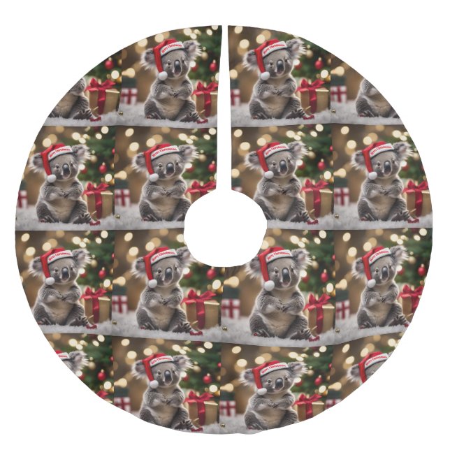 "Koala Kris Kringle: jul ner under" Julgransmatta Borstad Polyester (Framsidan)