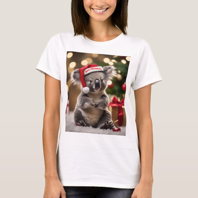 "Koala Kris Kringle: jul ner under" T Shirt (Framsida)