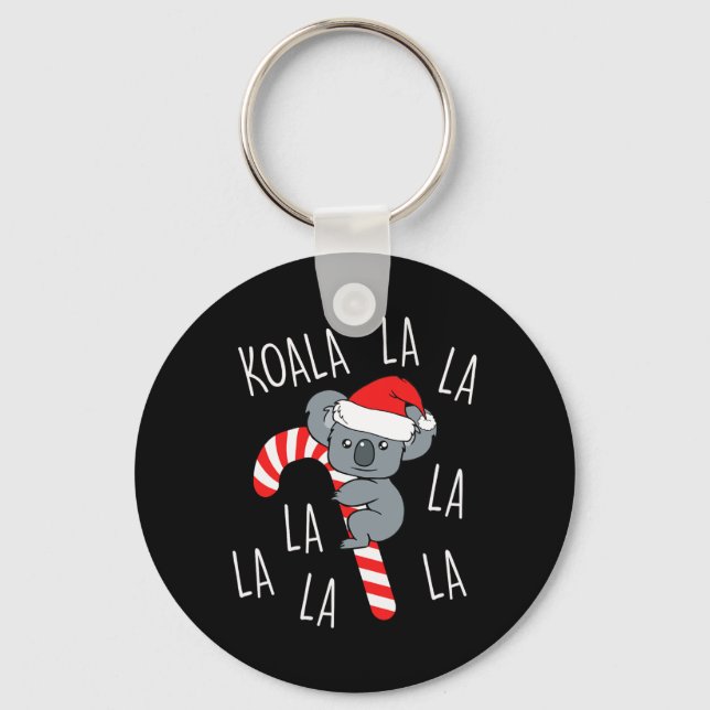 Koala La La La - Aussie Julafton Pun Funny Austral Nyckelring (Framsida)