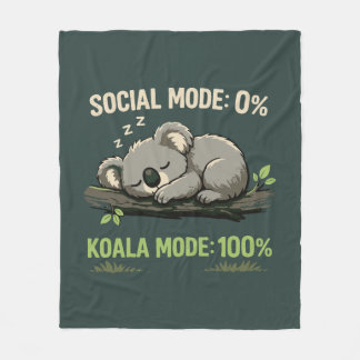 Koala-läge Roligt Introvert Fleecefilt