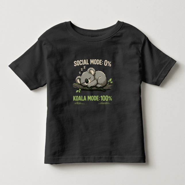 Koala-läge Roligt Introvert T Shirt (Framsida)