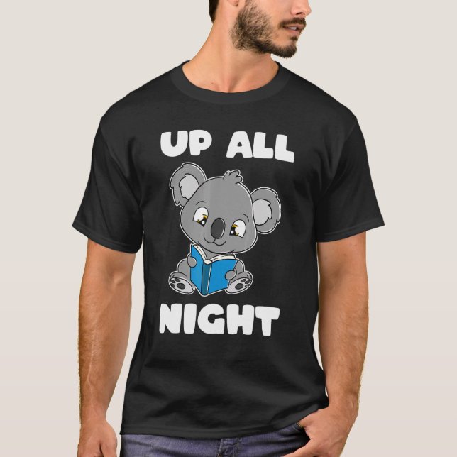 Koala läser upp Bok hela natten och T Shirt (Framsida)
