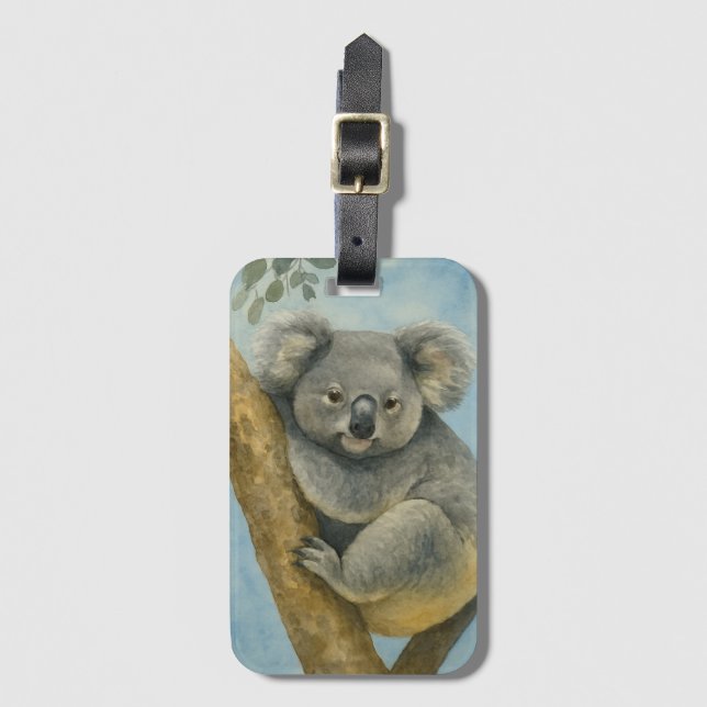 Koala Lugn - Watercolor Wildlife Bagagebricka (Framsida vertikal)