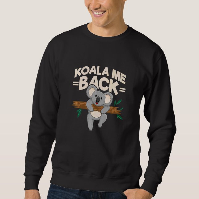 Koala Me Back Koala vid Träd Koala Outfit Koal Lång Ärmad Tröja (Framsida)