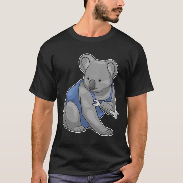 Koala Mechanic Verktyg T Shirt (Framsida)