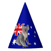 Koala med australiensisk flaggabakgrund