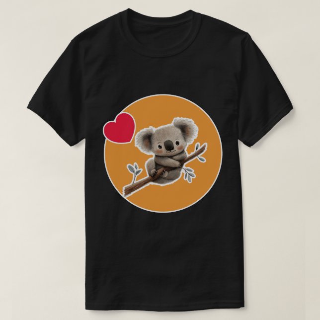 Koala med en pinne  t shirt (Design framsida)