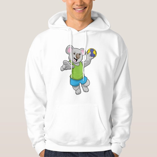 Koala med Handball Sports Hoodie (Framsida)