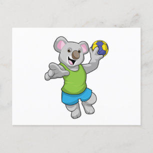 Koala med Handball Sports Vykort