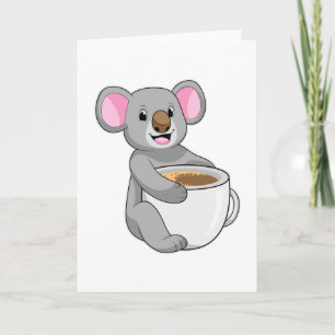 Koala med kaffekopp kort