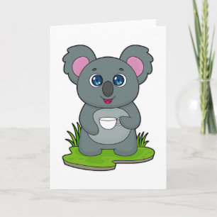 Koala med kaffekopp kort