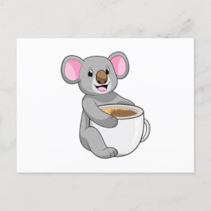 Koala med kaffekopp vykort