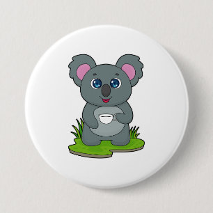 Koala med Koffee kopp Knapp