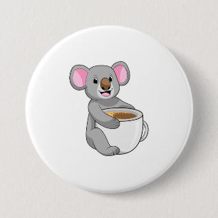 Koala med Koffee Kopp Knapp