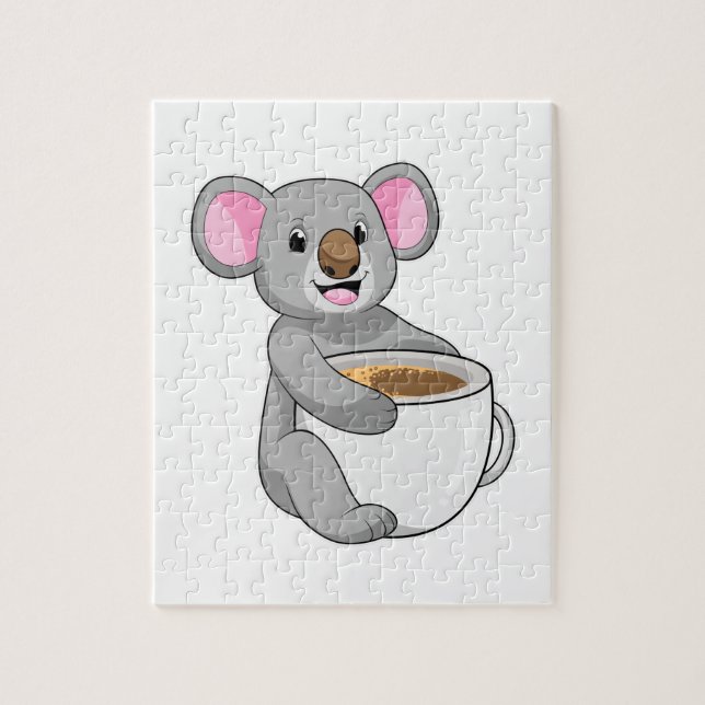 Koala med Koffee Kopp Pussel (Vertikal)