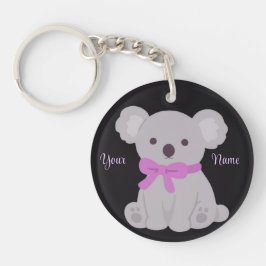 Koala med lila slinga Söt Kawaii Svart specialdesi