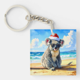 Koala med tomtehatt sol och surf