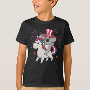 Koala med Unicorn för fyrverkerierna T- T Shirt