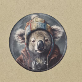 Koala med vinter-hatt, anpassade julgransprydnad keramik