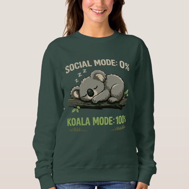 Koala Mode Funny Introvert Sweatshirt T Shirt (Framsida)