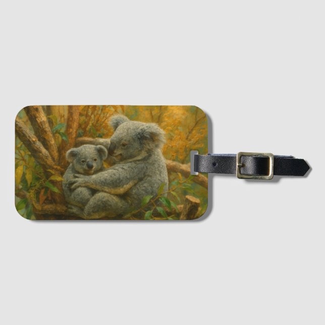 Koala Mor och Joey på hösten Canopy Bagagebricka (Framsida horisontal)