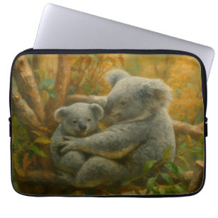 Koala Mor och Joey på hösten Canopy Laptop Fodral