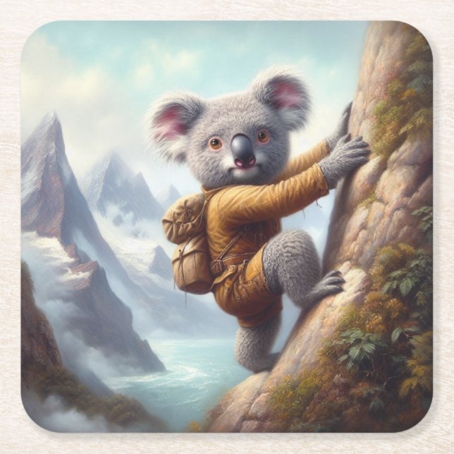 Koala Mountain klättring Underlägg Papper Kvadrat (Framsidan)