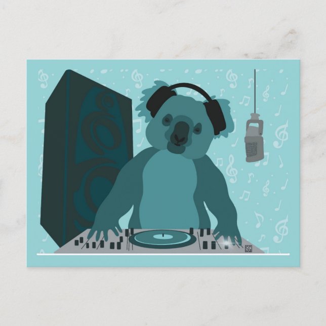 Koala Music DJ Postcard Helg Vykort (Framsida)