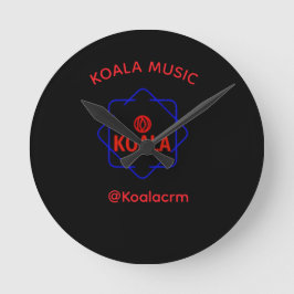 Koala Musik Vägglampa Rund Klocka
