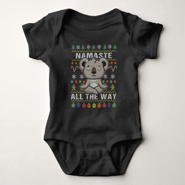 Koala Namaste hela vägen god jul T Shirt (Framsida)