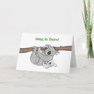 Koala och baby 'häng in där'-kort kort