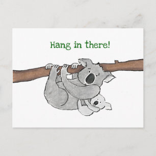 Koala och baby "häng in där"-vykort vykort