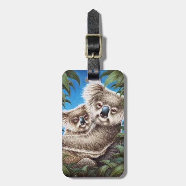 Koala- och babybagagemärkre bagagebricka (Vertikal Framsida)