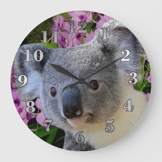 Koala och Orchids Stor Klocka (Framsida)